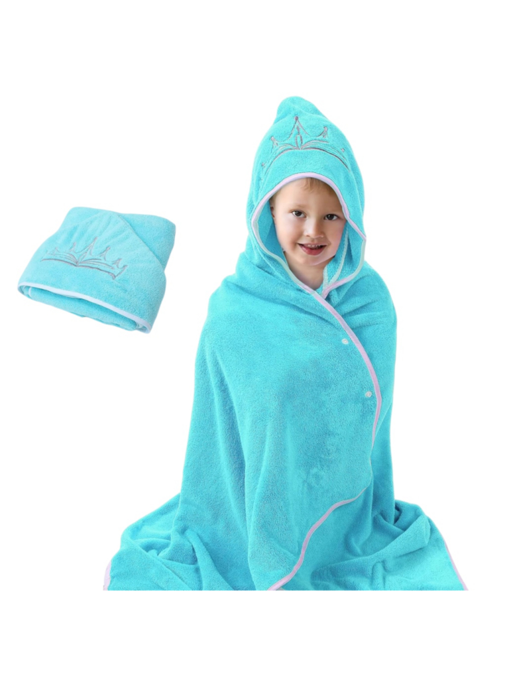 Princess Tiara Crown Bath/Beach/Pool Towel Baby Toddler Oversized Hooded